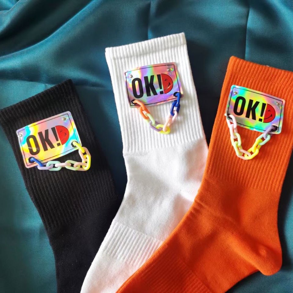 Vớ Cotton Cổ Cao Vừa Nhiều Màu Sắc Tươi Sáng Phong Cách Đường Phố Thời Trang Xuân Thu Chất Lượng Cao Phong Cách Mới 2022