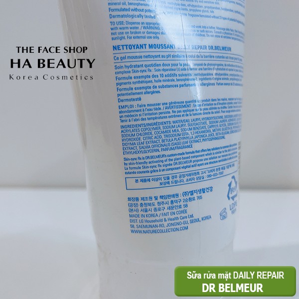 Sữa rửa mặt cho da nhạy cảm cấp ẩm sạch sâu ngừa mụn sáng da The Face Shop Dr Belmeur Daily Repair Foam Cleanser 150ml | BigBuy360 - bigbuy360.vn