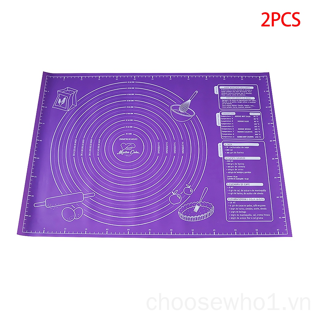Bộ 2 thảm silicon nhào bột làm bánh chống dính