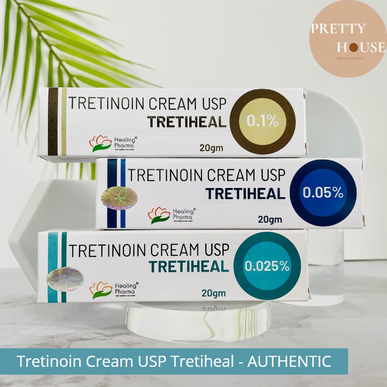 Tretinoin Cream USP 0.025/0,05/0,1 - kem giảm mụn, mờ thâm nám, chống lão hoá Tretiheal