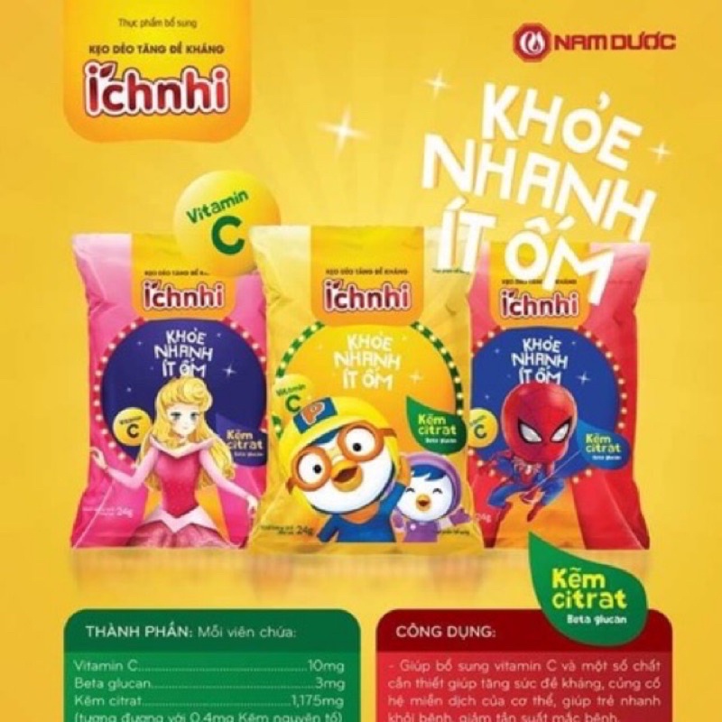 Kẹo dẻo ích nhi tăng cường đề kháng cho bé