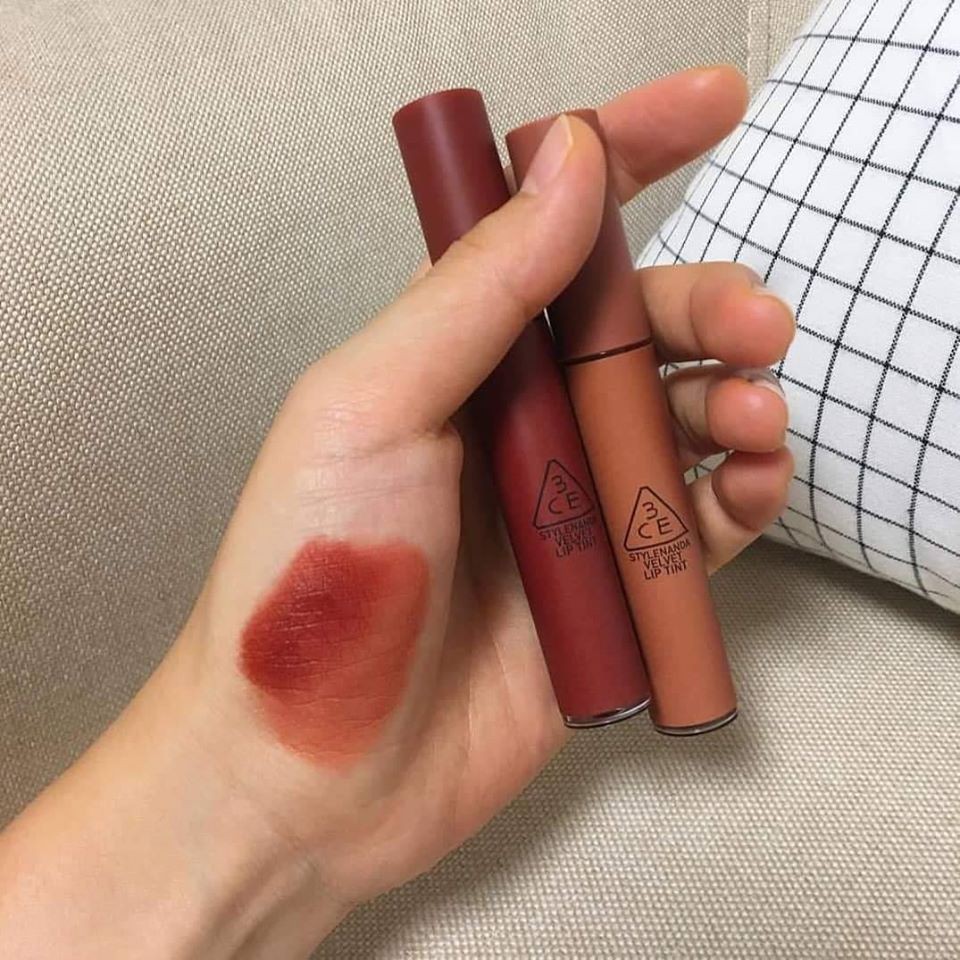 Son 3CE velvet lip tint màu cam nude #new nude