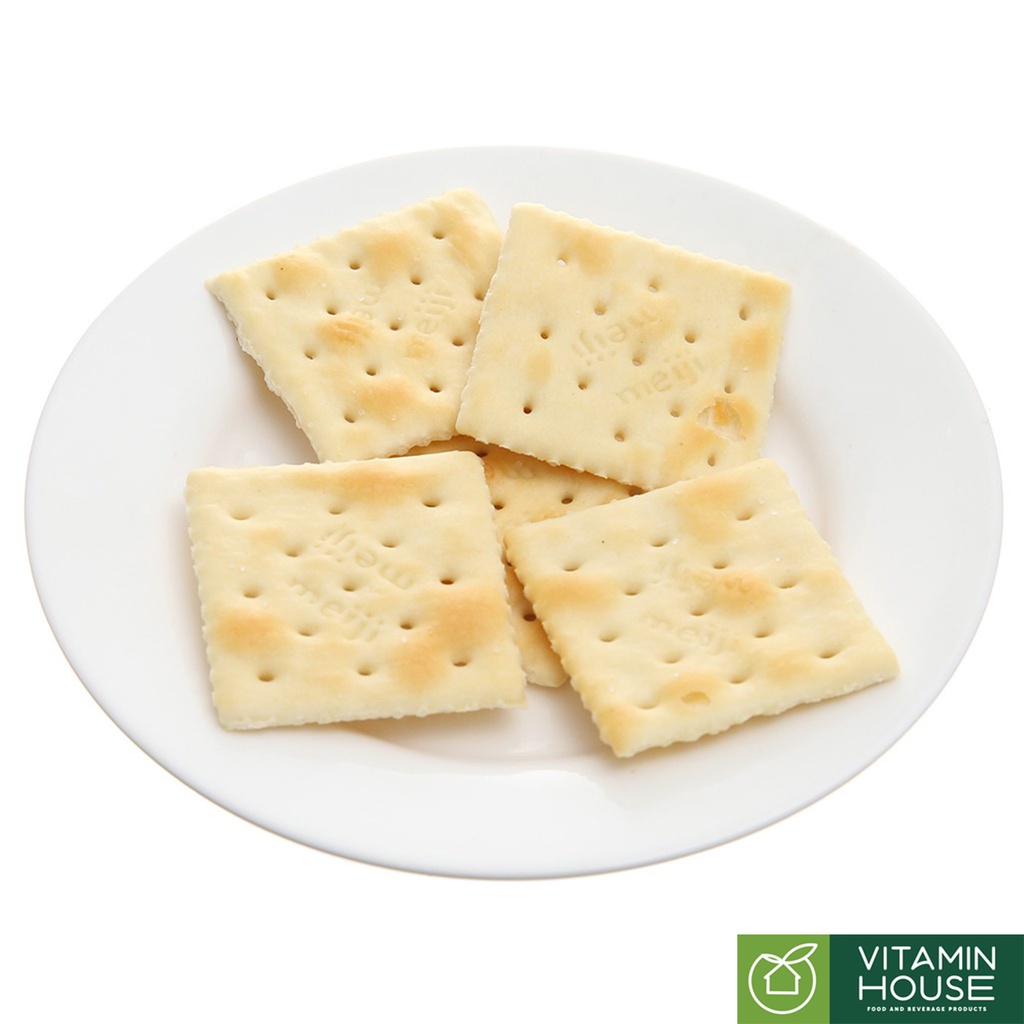 Hộp Bánh Quy Plain Crackers Yến Mạch Meiji 104g - Vitamin House