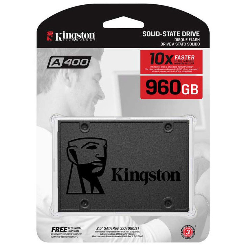 Ổ cứng SSD Kingston A400 960Gb 2.5&quot; SATA 3.0 6Gb/giây (SA400S37/960G) - Hàng chính hãng