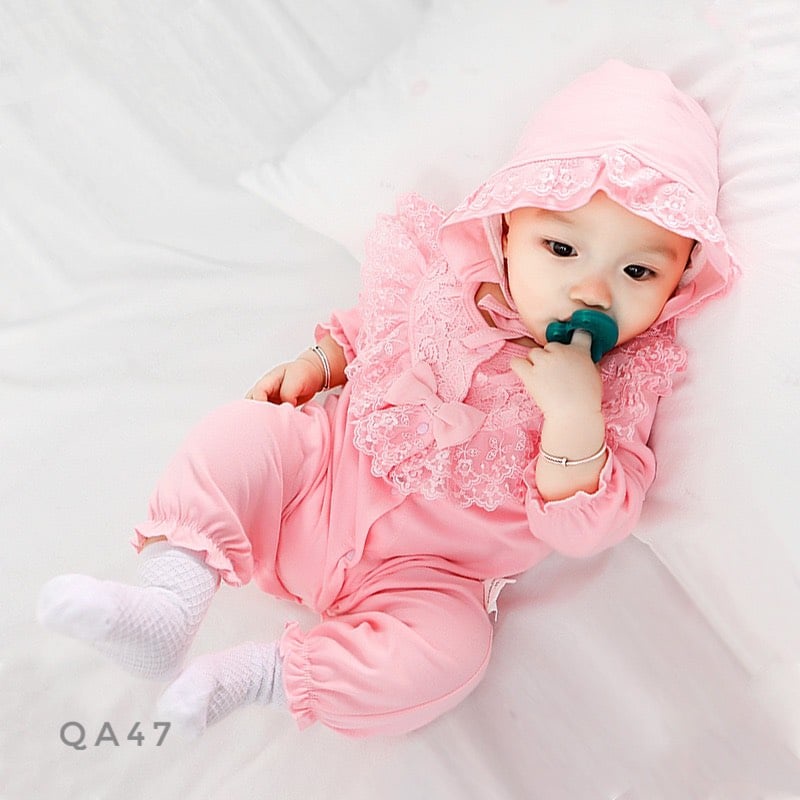 Set body dài kèm mũ nơ ngực - QA47