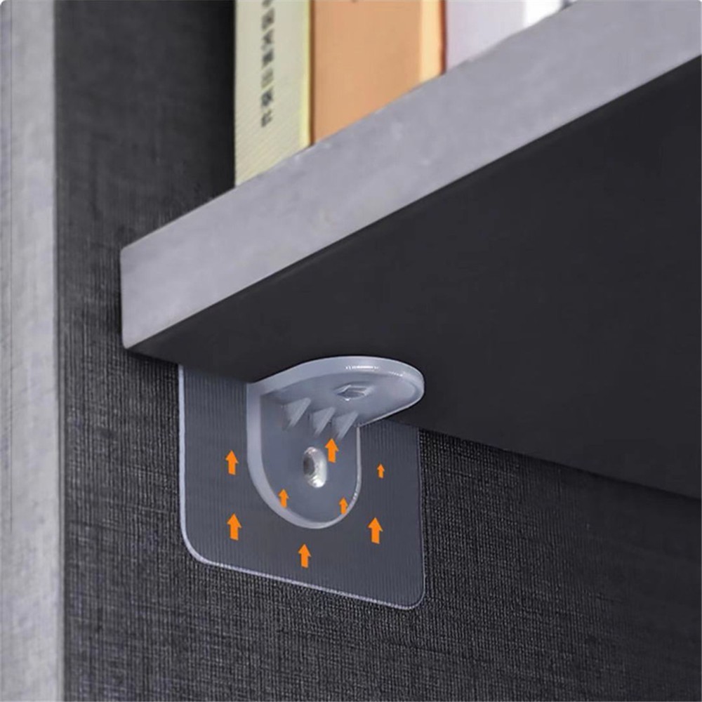 Miếng Dán Chốt Đỡ Kệ - Ke Góc Chữ L Đỡ Kệ Gỗ Treo Tường, Đợt Tủ, Khung Tranh - Không Cần Khoan Đục