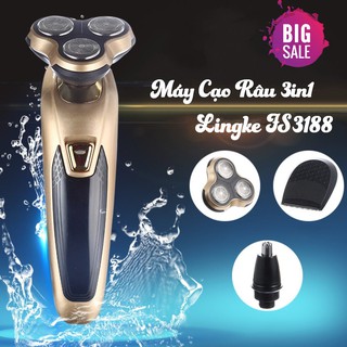 Máy Cạo Râu Đa Năng - 3 Trong 1 Cắt Tóc Cạo Râu Tỉa Lông Mũi Lưỡi Cạo Đa Năng, Dùng Pin Có Cổng Sạc USB