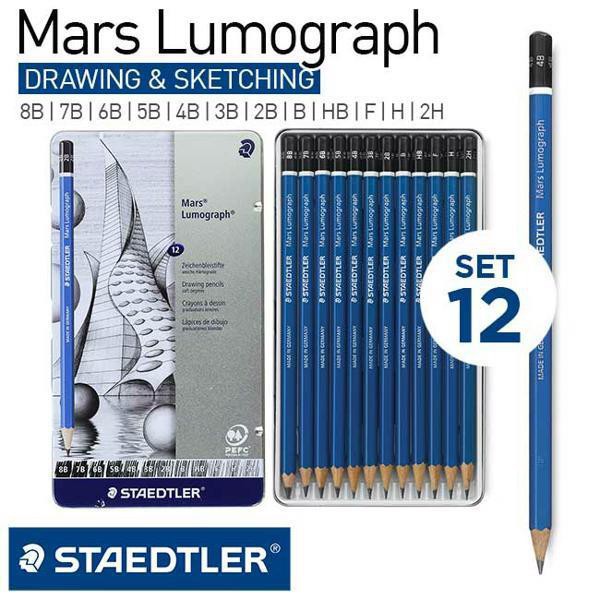 Bút Chì Phác Thảo Staedtler Mars Lumograph Hộp Thiếc (Theo Set)