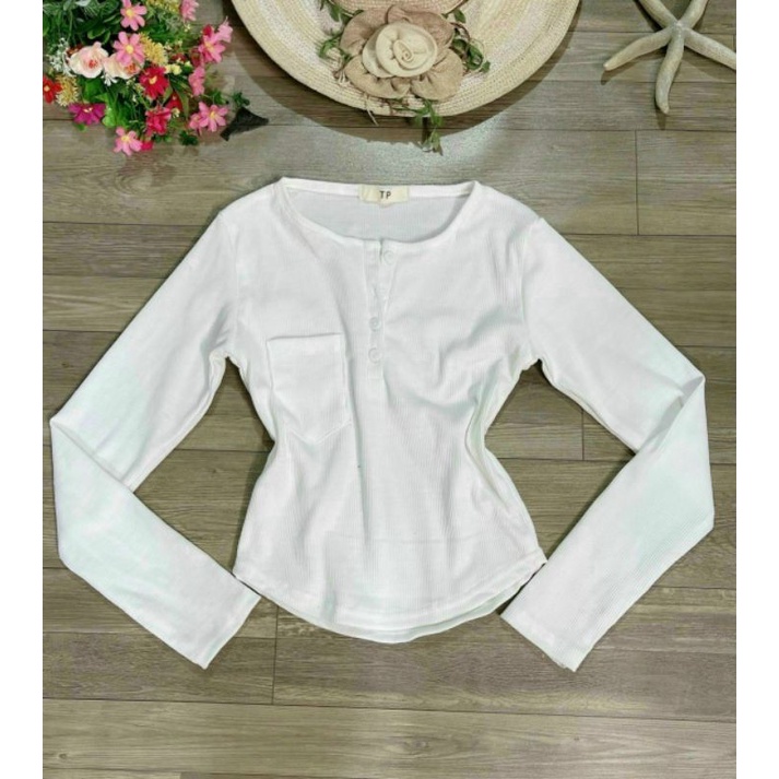 Áo thun ôm dày tay tà bầu thun gân đẹp (kèm ảnh thật)