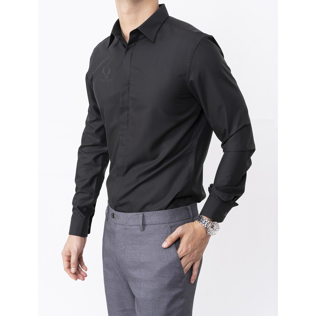 Áo sơ mi nam ảnh thật 100% dài tay kiểu dáng Hàn Quốc , vải lụa thái mềm mịn , chống xù co giãn nhẹ | BigBuy360 - bigbuy360.vn