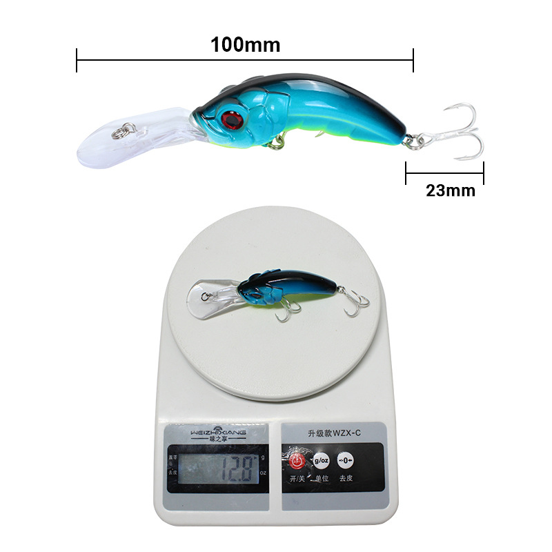 Mồi câu cá cứng giả hình mắt 3D tăng cường máu móc câu gồm 10 màu 12.8G / 10CM dụng cụ câu cá nước ngọt ngoài trời