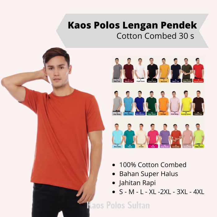 Áo Thun Chất Liệu Cotton Màu Sắc Đơn Giản 30s Teracota | Áo Trơn | Áo Trơn