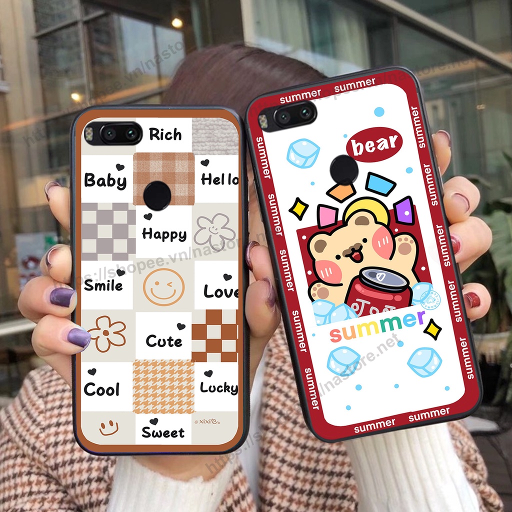 Ốp lưng Xiaomi Mi A1 / MI 5X trái tim mặt cười, gấu cute thể thao cá tính
