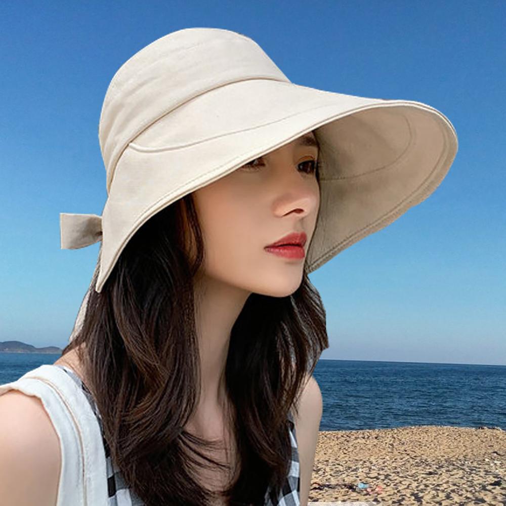 Nón Rộng Vành Phối Nơ Thời Trang Đi Biển Cho Nữ