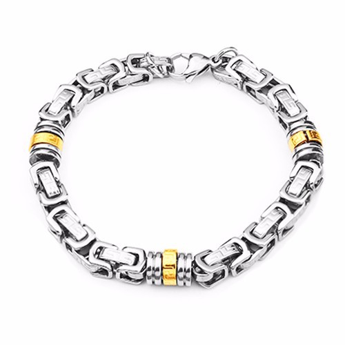 Lắc tay nam xích trụ GOLD vĩnh viễn không đen