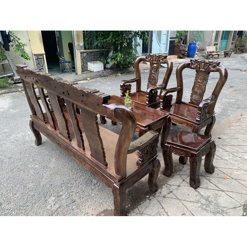 Salon gỗ tự nhiên 6 món tay 8 Chạm Rồng