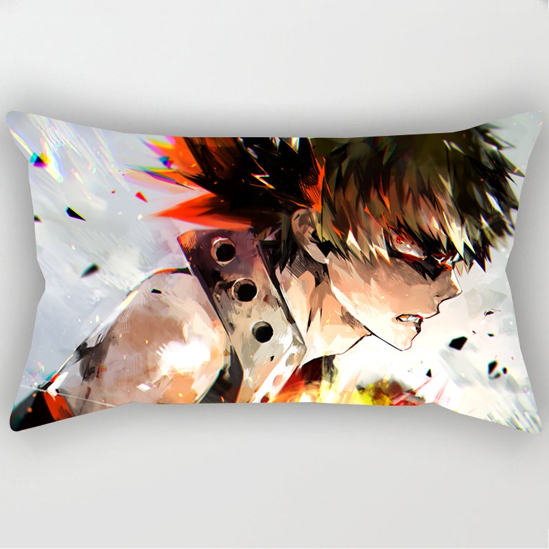 Vỏ gối đơn một mặt in hình Anime My Hero Academia 30x50cm chất lượng cao