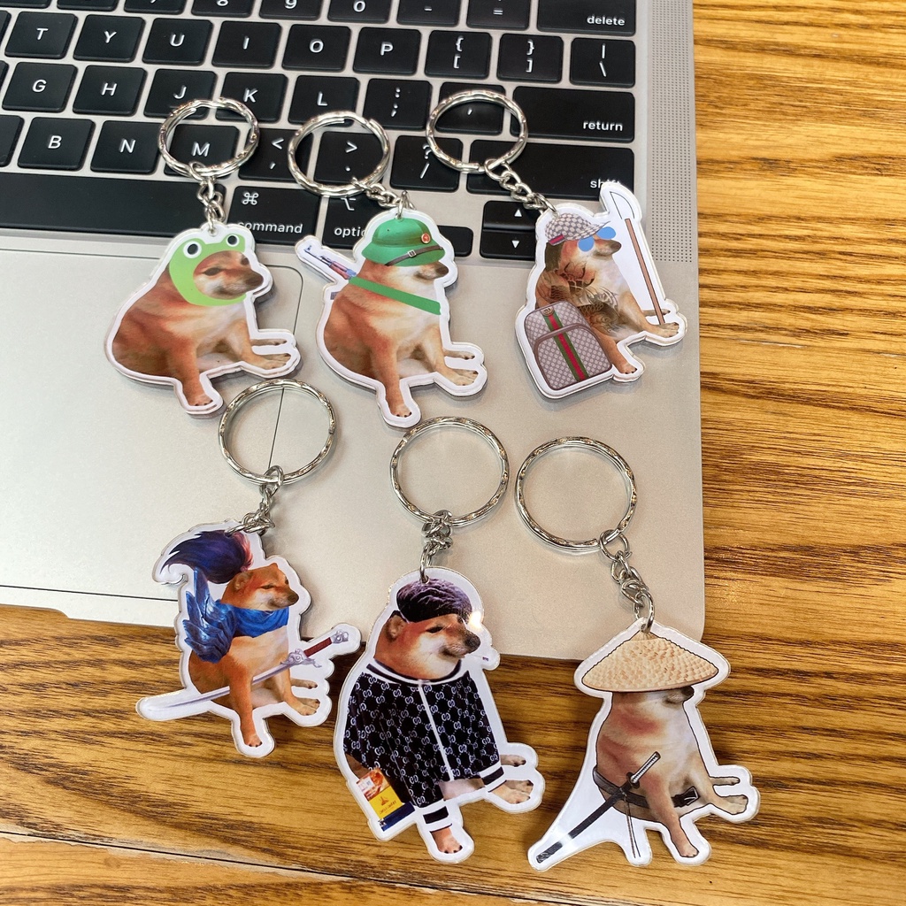 Móc khóa mika meme Cheems Shiba dễ thương, độc đáo, cá tính