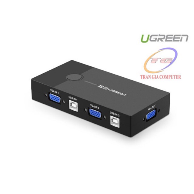 Bộ chuyển tín hiệu 2 CPU dùng 1 Màn hình KVM Switch USB Chính hãng Ugreen 30357 cao cấp