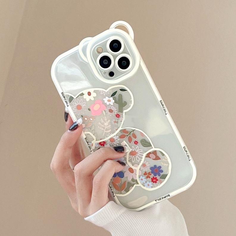 Ốp Điện Thoại TPU Silicon Mềm Trong Suốt Hình Gấu Cho IPhone 13 Pro 11 Max/11/12/XS/ XR/ X/ 8/ 7/6S Plus Mini SE 2020
