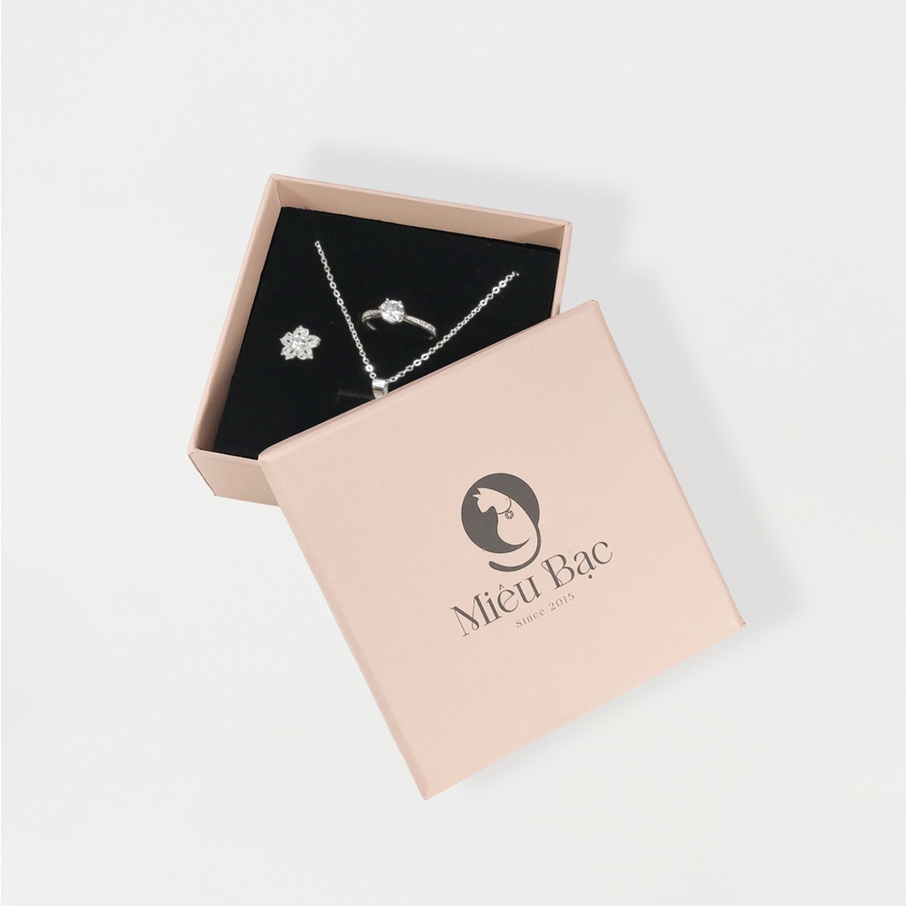 Hộp đựng trang sức Miêu Bạc nhỏ dùng để đựng nhẫn, dây chuyền và bông tai bạc M001
