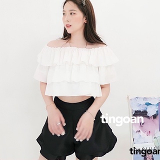 [Mã BMLT35 giảm đến 35K đơn 99K] Áo croptop trễ vai bèo 3 tầng vải chống nhăn trắng BOY BYE OFF/WH tingoan