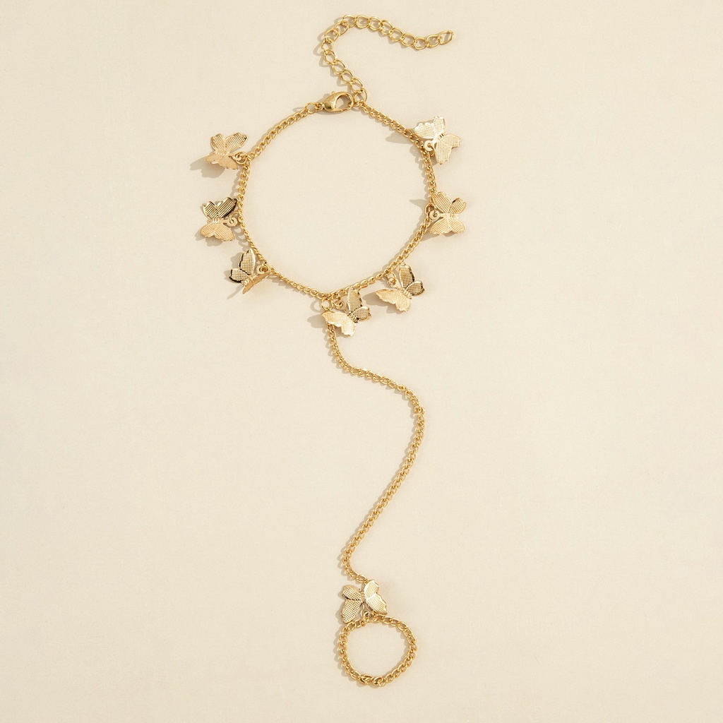 Nhẫn RINHOO FRIENDSHIP thiết kế phối bướm kiểu dáng độc đáo phong cách hip hop cho nữ