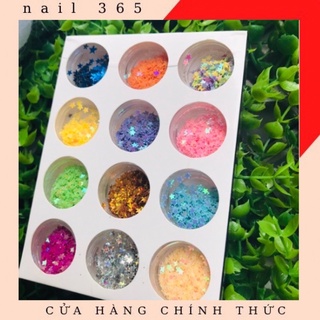 Set 12 ô nhũ ngôi sao đặc