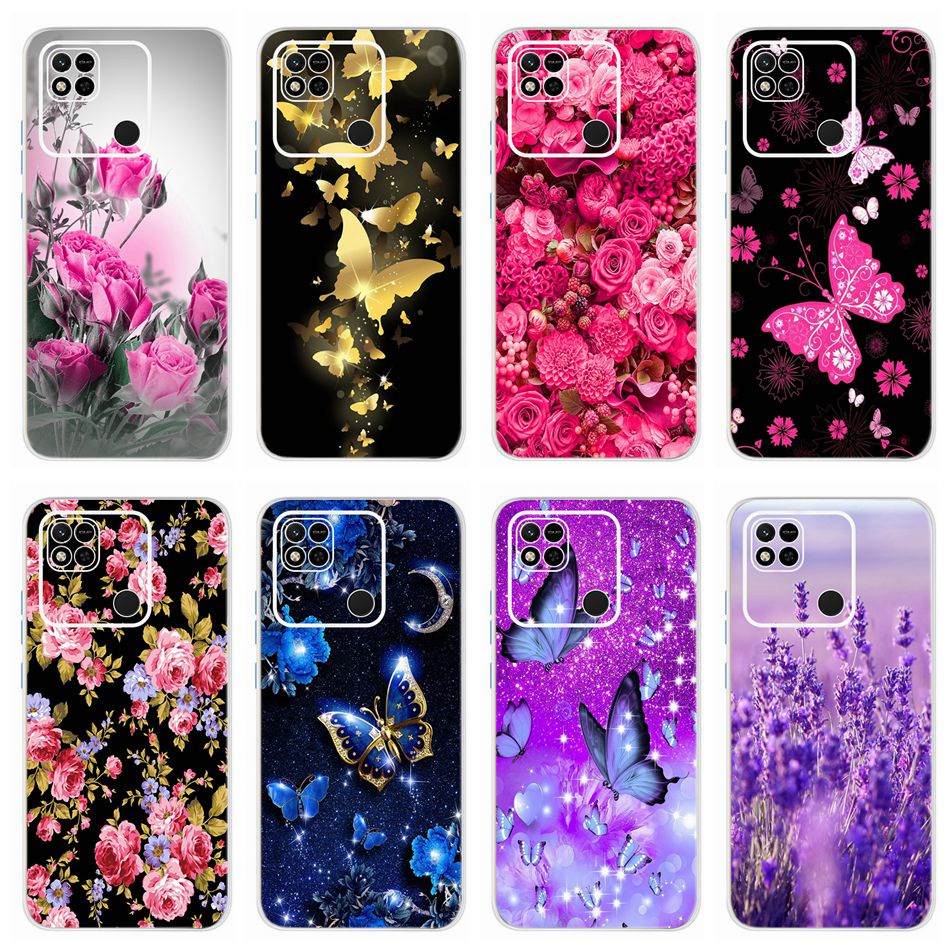 Ốp Điện Thoại TPU Silicon Mềm Họa Tiết Cánh Bướm/Bông Hoa Xinh Xắn Cho Xaiomi Redmi 10A / Redmi 10 / Redmi 10C