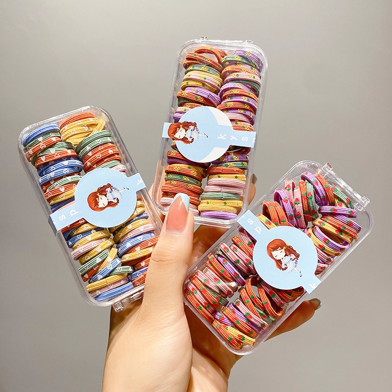 Dây Buộc Tóc Cao Su Co Giãn Màu Sắc Dễ Thương Dành Cho Bé Gái 60/90