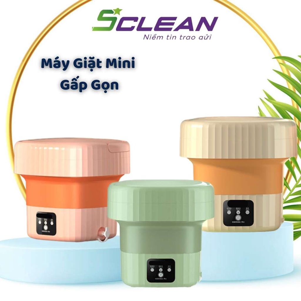 Máy giặt mini tự động gấp gọn thông minh, vắt khô