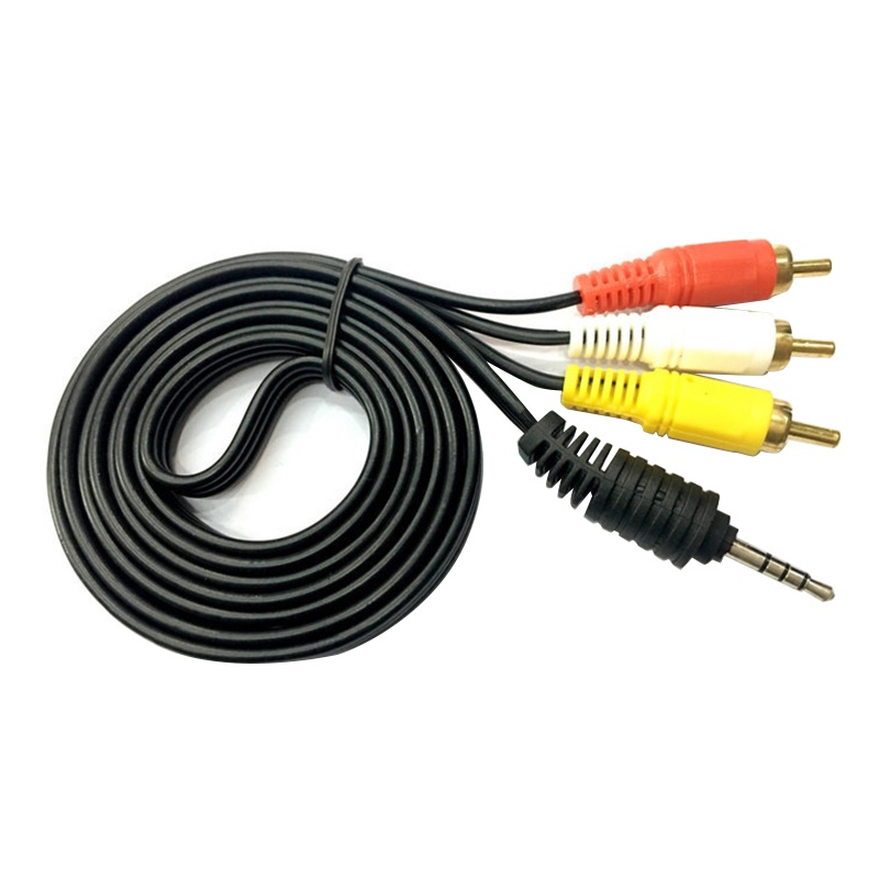 Dây Cáp Âm Thanh Chuyển Đổi Đầu Đực RCA Sang 3 Cổng RCA 3.5mm Aux Video AV Cho DVD
