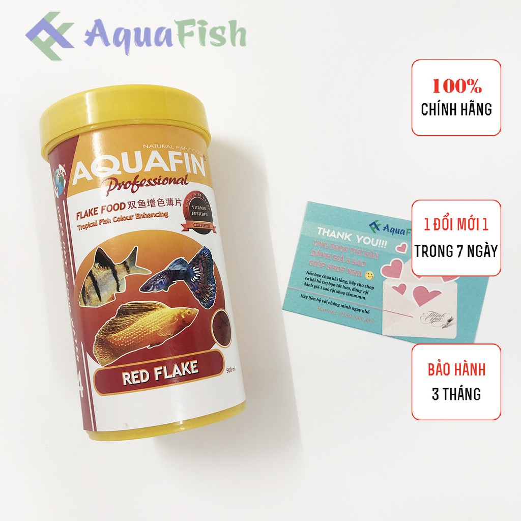 Combo 2 Lọ Thức Ăn Cho Cá Aquafin 500ml (thức ăn dạng lá mỏng cho cá thủy sinh)