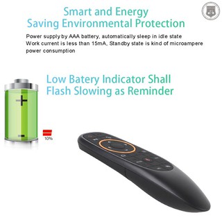 ☞[ready stock]G10 2.4GHz Wireless Remote Control with USB Receiver Voice Control for Android TV Box PC Laptop Notebook Smart TV Blac