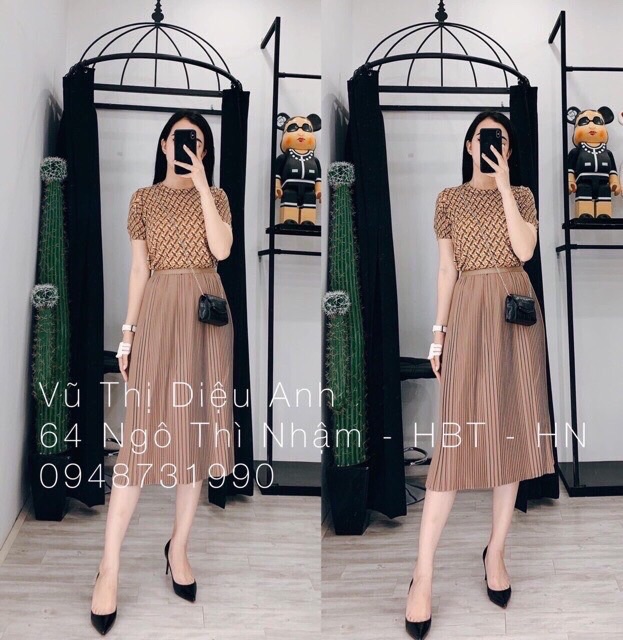 Chân váy dài xếp ly nhỏ hàng quảng châu kèm ảnh thật | BigBuy360 - bigbuy360.vn