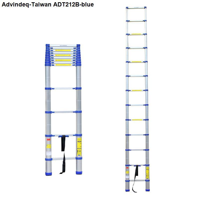 Thang nhôm rút gọn đơn cao 3,8 mét nhập khẩu ADVINDEQ ADT212B (13 bậc, khóa bảo vệ) - Bảo hành 2 năm