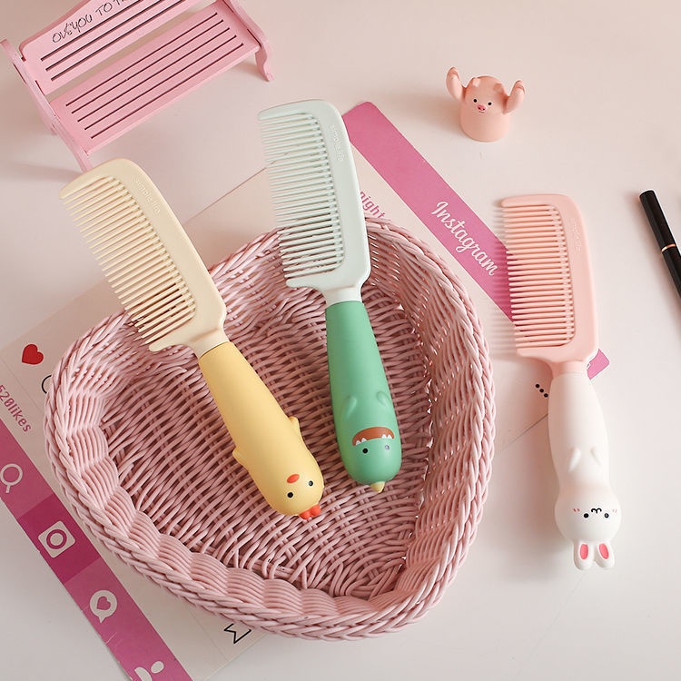Lược Nhựa Cầm Tay Họa Tiết Hoạt Hình Tạo Kiểu Tóc Mượt Cho Nữ