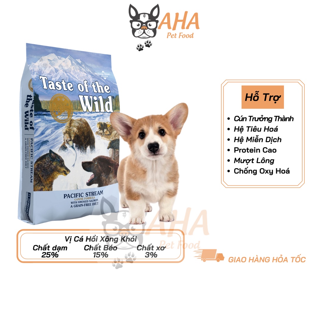 Thức Ăn Cho Chó Corgi, Taste Of The Wild Bao 2kg - Thức Ăn Cho Chó,  Vị Cá Hồi Xông Khói, Rau Củ Quả