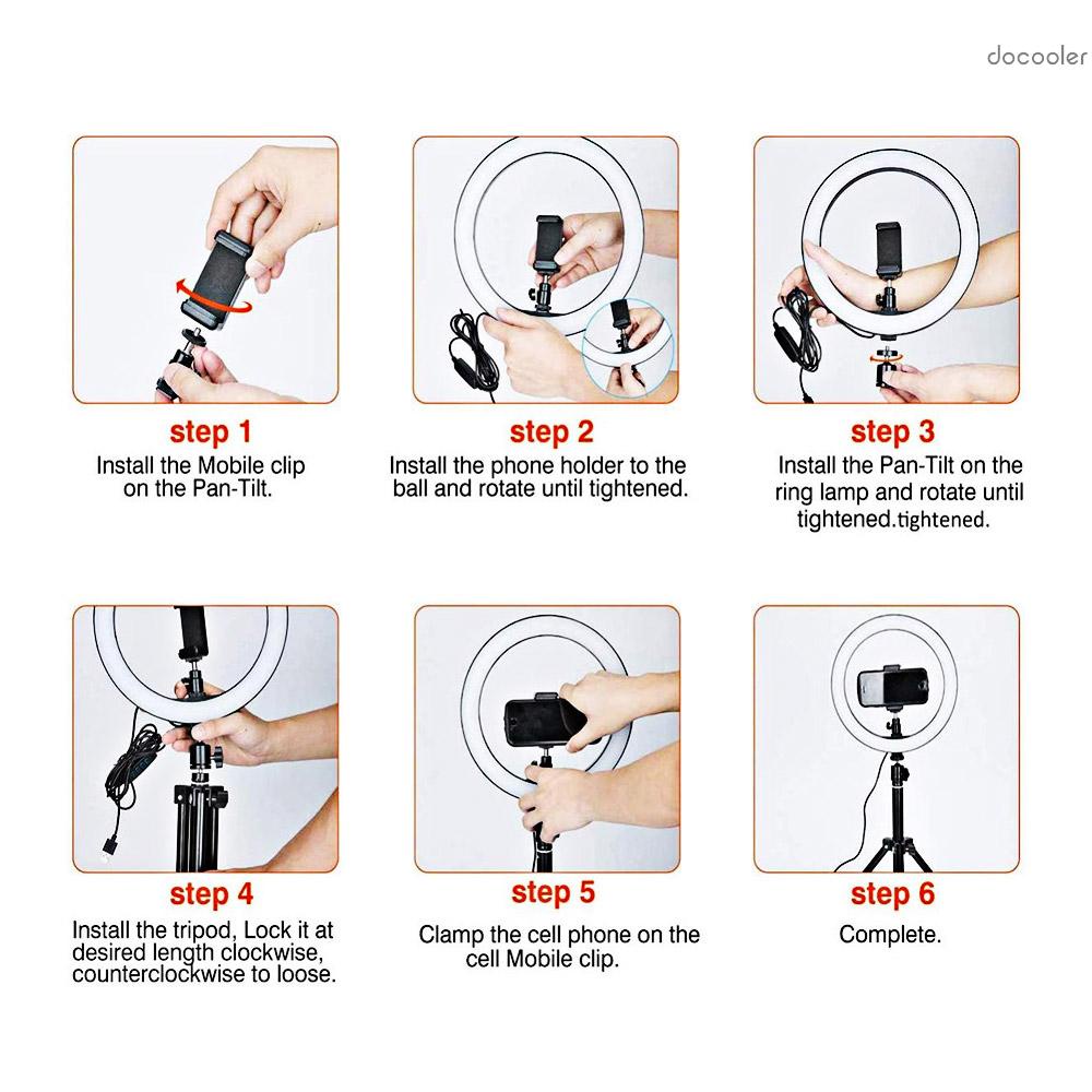 Vòng Đèn Led 26cm Có Chân Đế Sắt Dùng Chụp Ảnh / Trang Điểm / Phát Trực Tiếp / Phát Trực Tiếp Giá Đỡ Điện Thoại | BigBuy360 - bigbuy360.vn