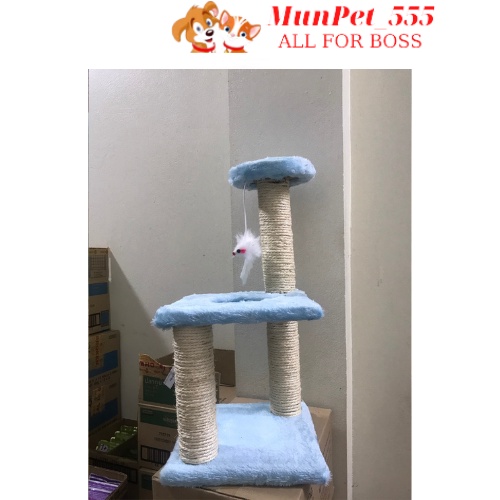 Bàn cào móng mèo 2 tầng nhiều màu sắc cho mèo cưng (ba màu)