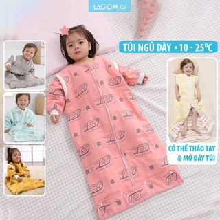 [DÀY ẤM 10-20độ] Túi Ngủ Cho Bé Cotton Trần Bông Ấm Áp, Dạng Áo (Video + Ảnh Thật)