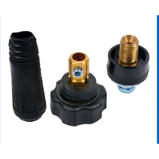 Bộ giắc máy hàn có ren xoáy 10-25 và 35-50 màu đỏ đen - Bộ đầu cốt máy hàn vặn ren