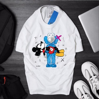 [HOT] ÁO THUN GẤU KAWS BEAR ĐEO KHẨU TRANG SIÊU ĐỘC TAY NGẮN AT63 (Ảnh thật)