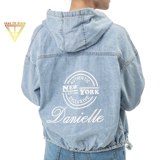 Áo khoác jean nữ TH Store bò phối nón Daniel cá tính phong cách ulzzang chống nắng