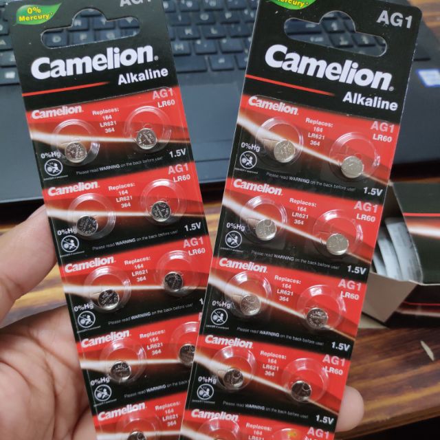 Vỉ 10 viên Pin Camelion AG1, LR621H, 364A , SG1, SR60, LR60, 164, 364, LR621, SR621, 1175SO,hàng chí