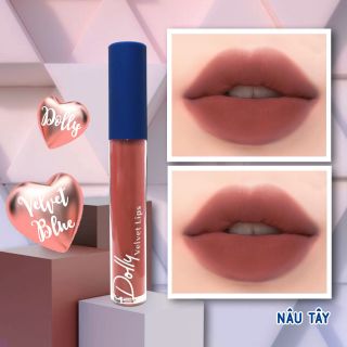 Hot Hot Hot!  [Nâu Tây  ]Son Cao Cấp Dolly Velvet Lips Blue Classic 2020 Màu Nâu Tây Sang Chảnh Tặng Kèm Dưỡng Môi