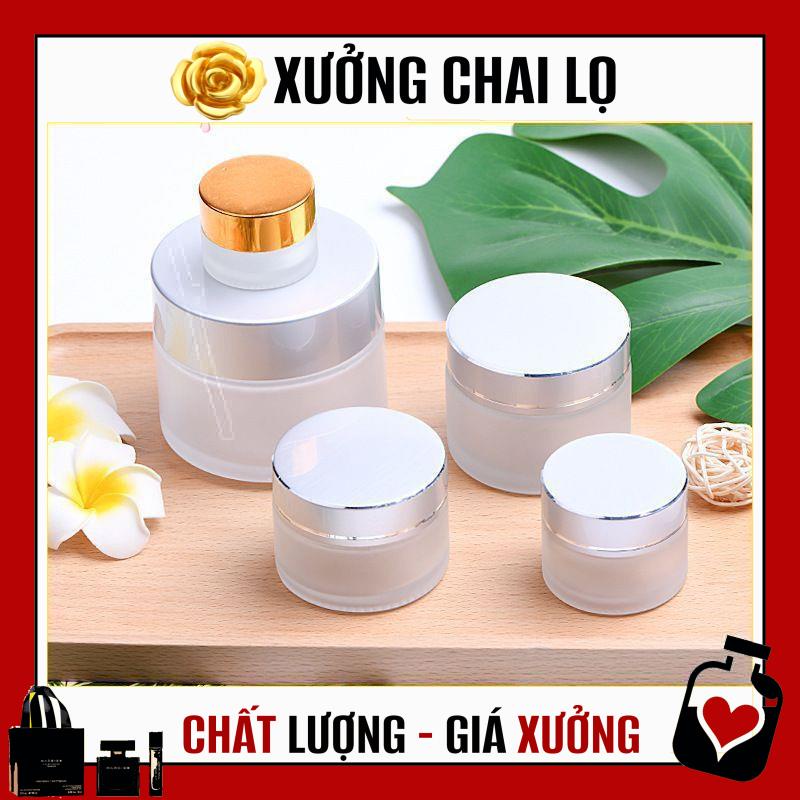 Hủ Đựng Kem ❤ TOP GIÁ RẺ ❤ Hũ đựng kem thủy tinh bạc 30g/50g / Hũ chiết kem , phụ kiện du lịch