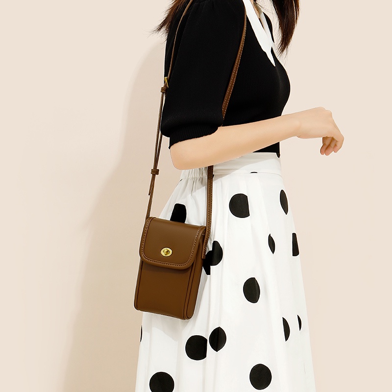 Túi Đeo Vai Đựng Điện Thoại Màu Trơn Đơn Giản Thời Trang Cho Nữ