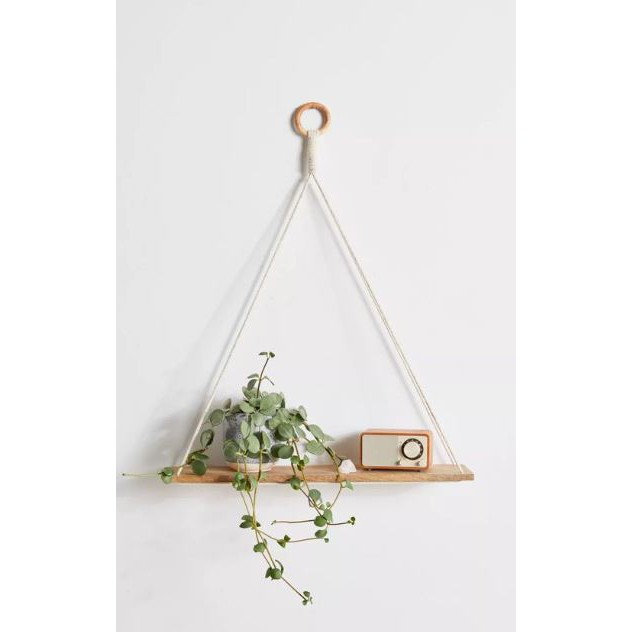 Kệ gỗ treo tường 40x10cm 1 tầng vòng gỗ