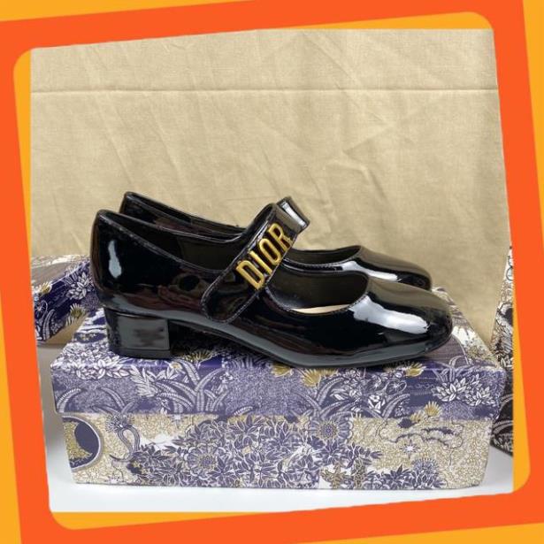 Giày búp bê dior khoá chữ gót vuông spsl fullbox bill túi giấy